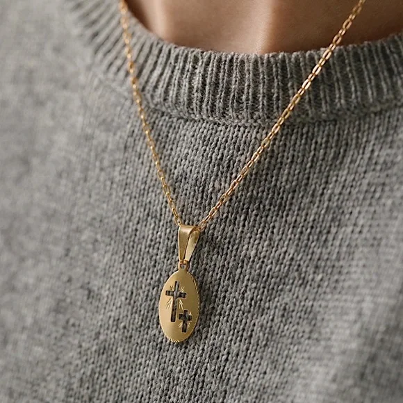Dainty Cross Necklace | 18k Gold Filled - Picture 2 of 9
